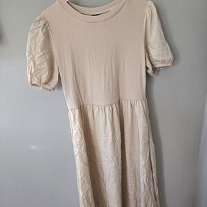 Cream Two Toned Midi Dress